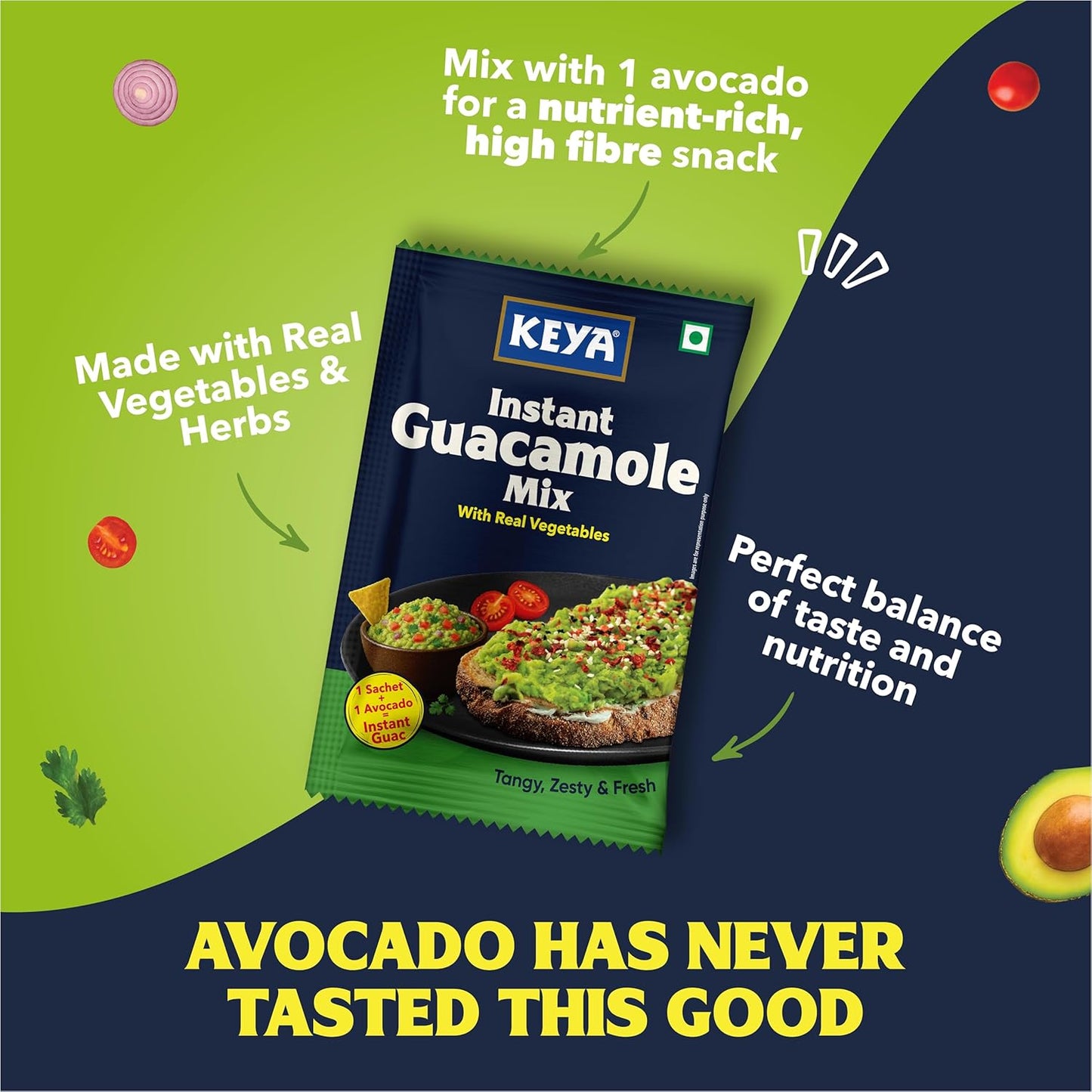 Keya Instant Guacamole Mix Multipack 25g | Guacamole Dip | Avocado | Mexican Cuisine | Seasoning | Pack Of 2