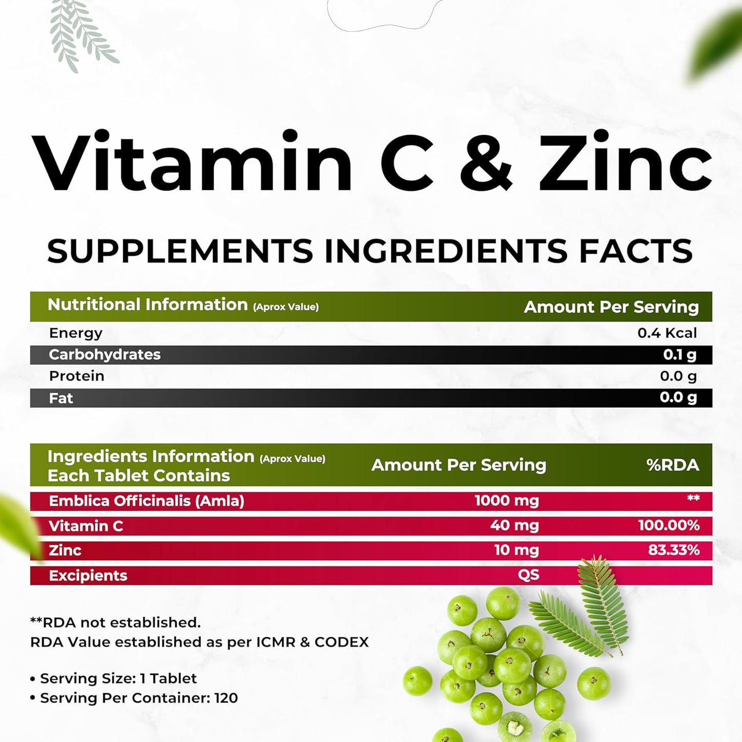 Zephivo HEALTH VEDA ORGANICS PRIVATE LIMITED Natural Vitamin C 1000 mg I 120 Veg Tablets I Boosts Immunity, Antioxidant & Skin Care | For both Men & Women
