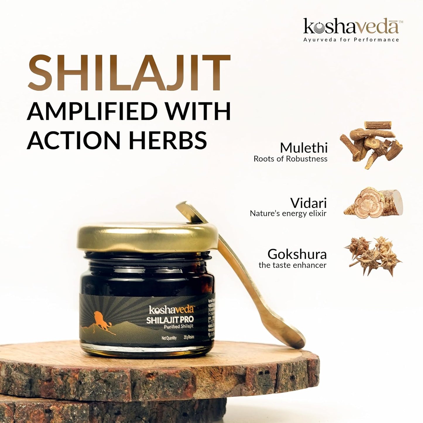 MuscleBlaze Koshaveda Shilajit Pro by (20g Shilajit Resin) | For Strength, Stamina & Endurance