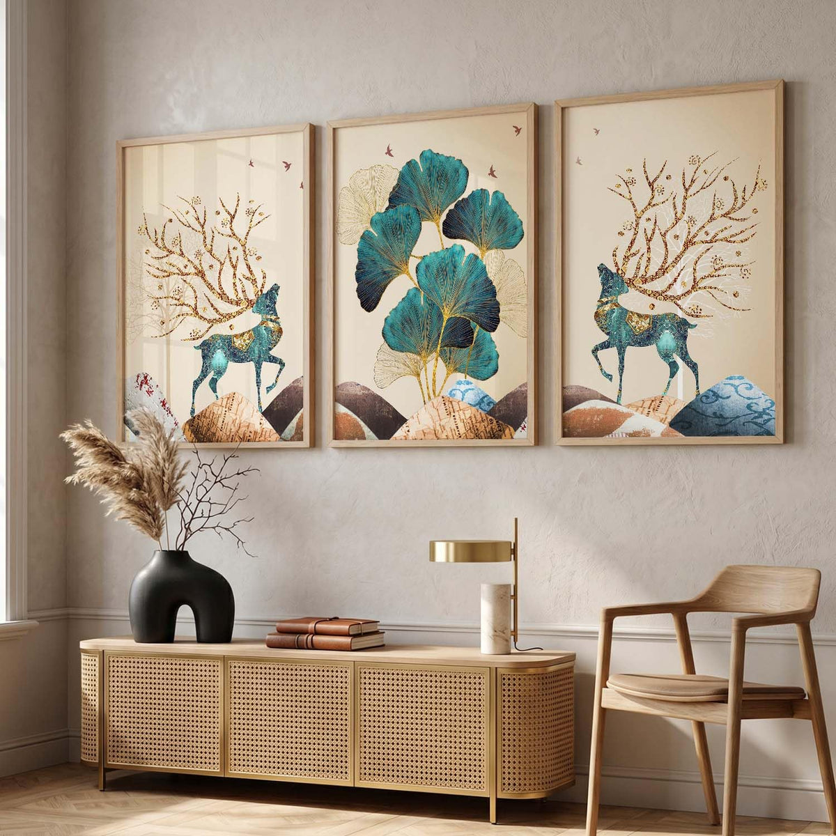 Modern Wall Art framed Painting for Wall Decoration - Wall Paintings for Living Room, Bedroom - Big Size Wall Painting Set of 3 (Art 2, 10x13 inch)