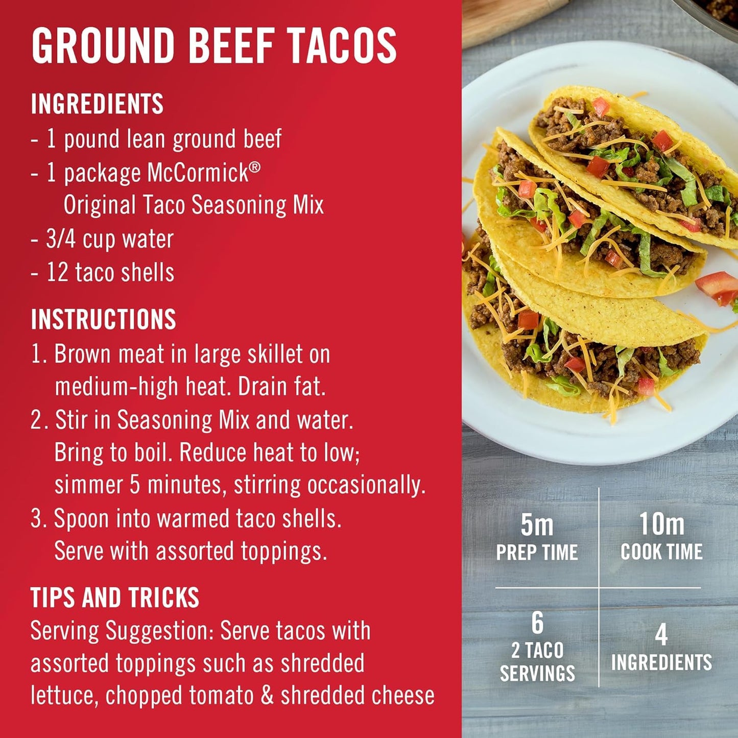McCormick Original Taco Seasoning Mix, 1 oz