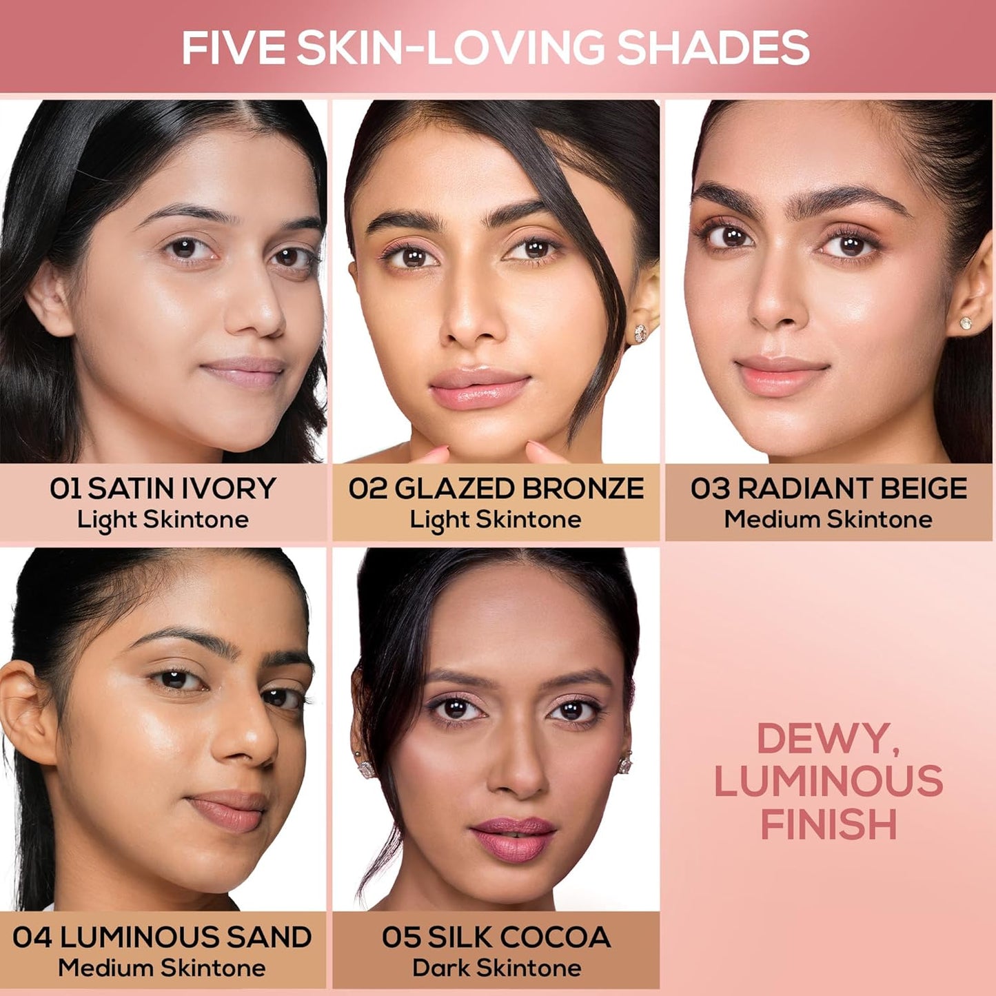 RENEE Lumi Glow Highlighting Liquid Foundation - Silk Cocoa | Dewy Finish, Buildable Coverage & 3D Glow | Hydrates & Smoothens For Luminous Skin | With Hyaluronic acid & Niacinamide | 30ml