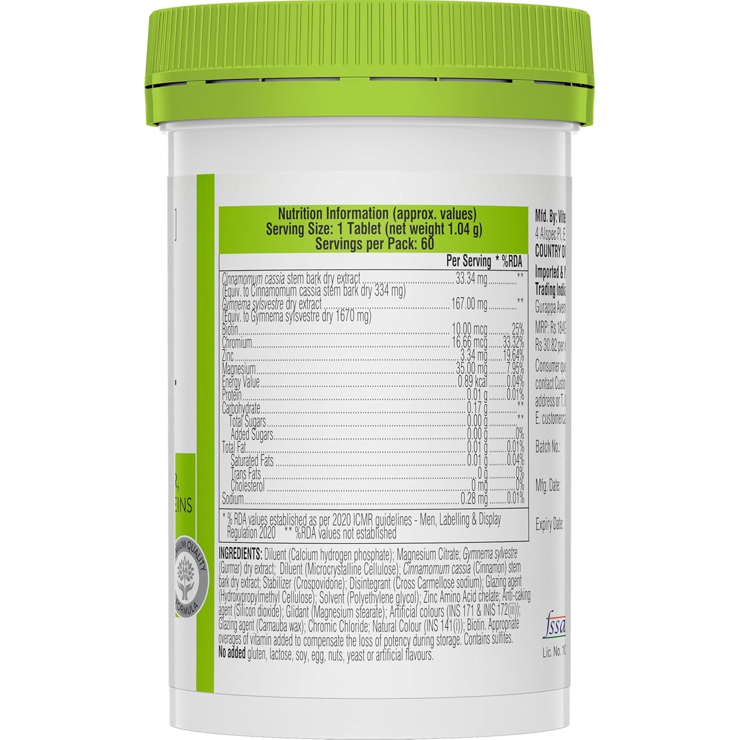 Zephivo Swisse Metabolism+ With Chromium For Weight Management - Supports Digestion, Detox and Healthy Blood Sugar Levels - 60 Tablets