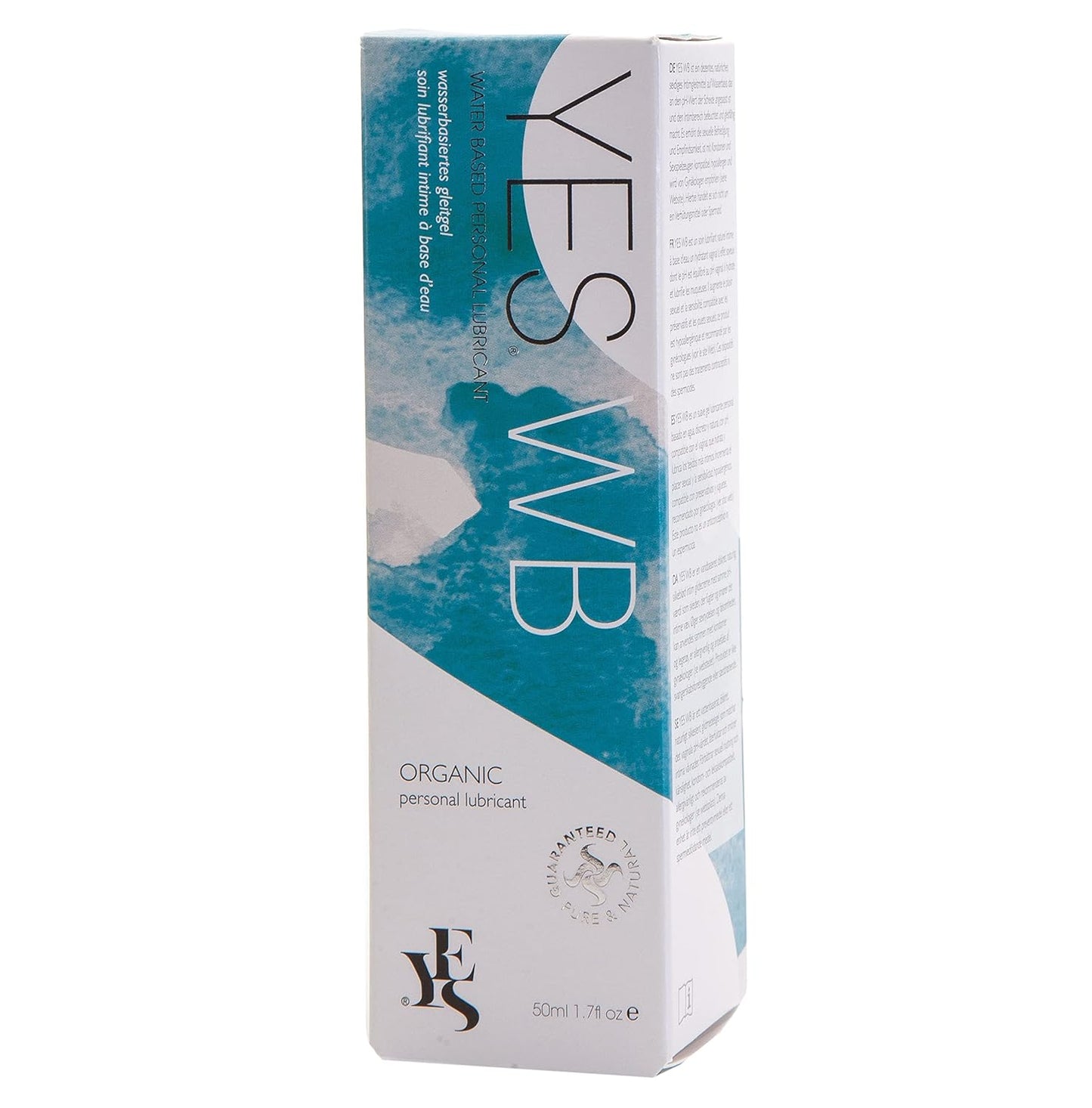 YES WB Organic Natural Water Based Personal Lubricant Gel 50ml for Women (Hypoallergenic, Intimate Sensitive Skin Moisturizer)