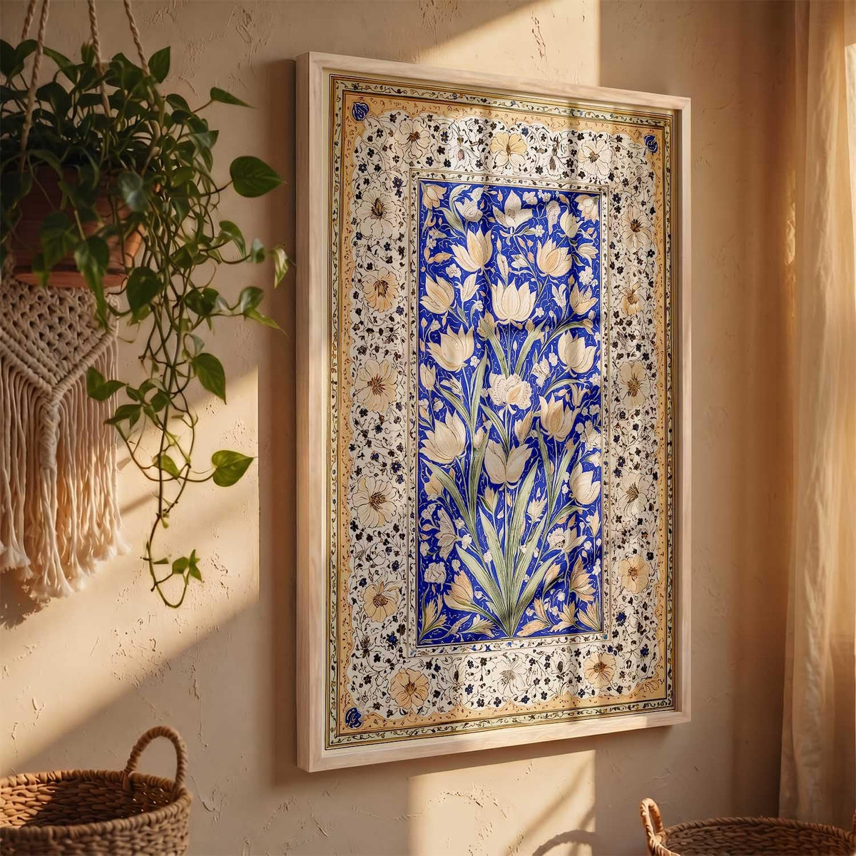 Indian Traditional Madhubani Art Wall Painting Home Decoration With Frame | Engineered Wood | Digital Reprint | For Living Room Bed Room Hotel Wall Decor (14X20 inch)