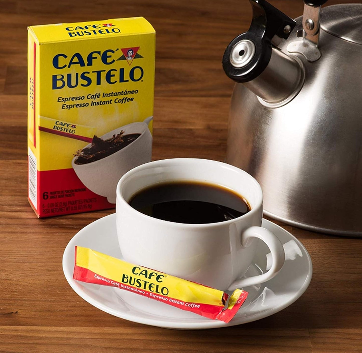 Café Bustelo Espresso Style Dark Roast Instant Coffee, 6 Count Single Serve Packets