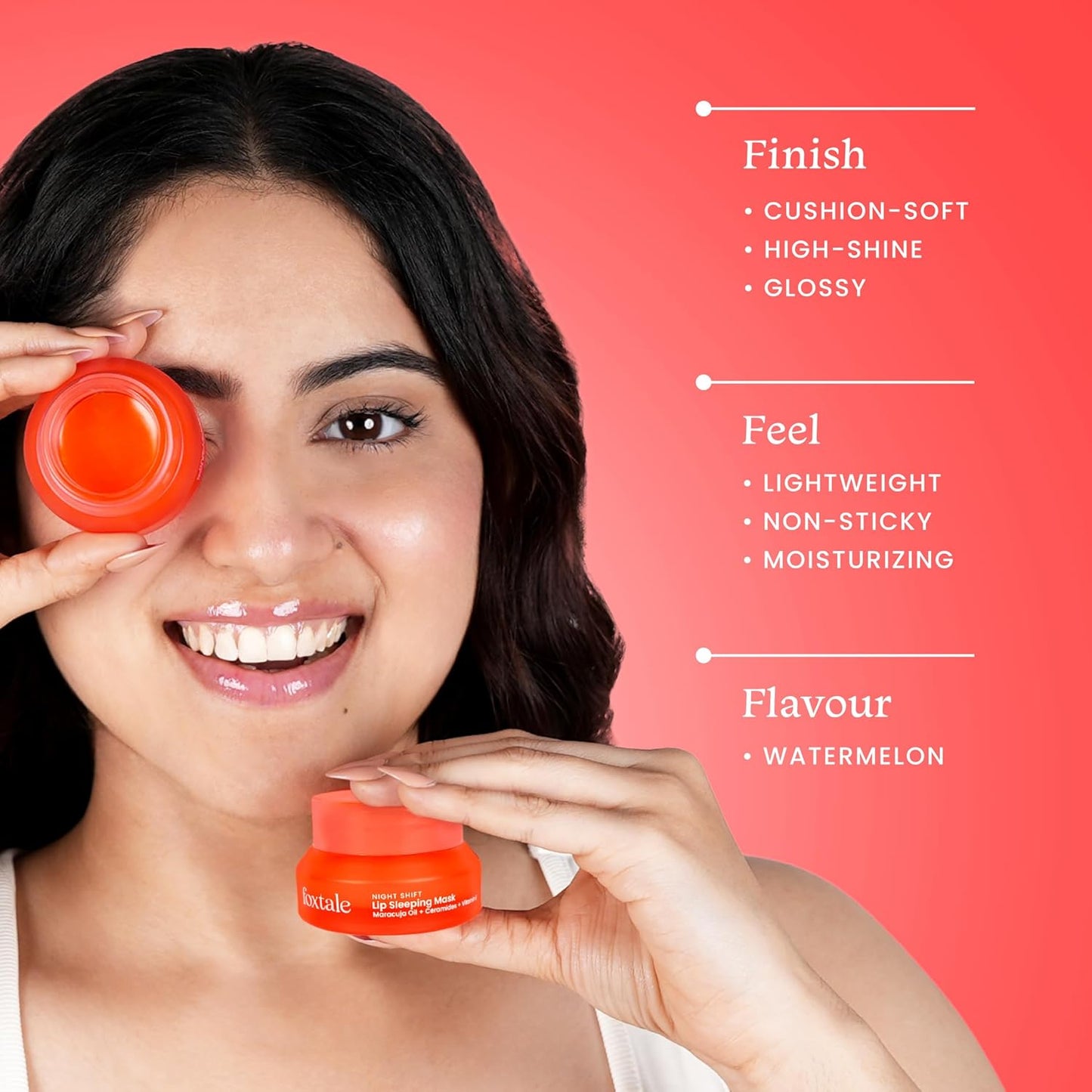 Foxtale Lip Sleeping Mask | With Maracuja Oil, Ceramides & Vitamin E | Repairs Dry, Cracked Lips Overnight | Cushions, Plumps & Hydrates | Tastes Like Watermelon | For All Skin Types