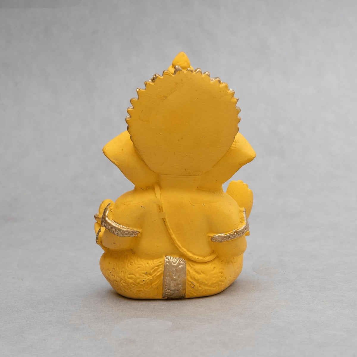 Lord Ganesha Idol for Car Dashboard, Home Decor & Pooja | Resin Gold Plated Ganpati Murti | 3.5 Inch Ganesh Statue for Gift, Diwali, Housewarming, Baby Shower, Mandir Decor, Yellow, Pack -1