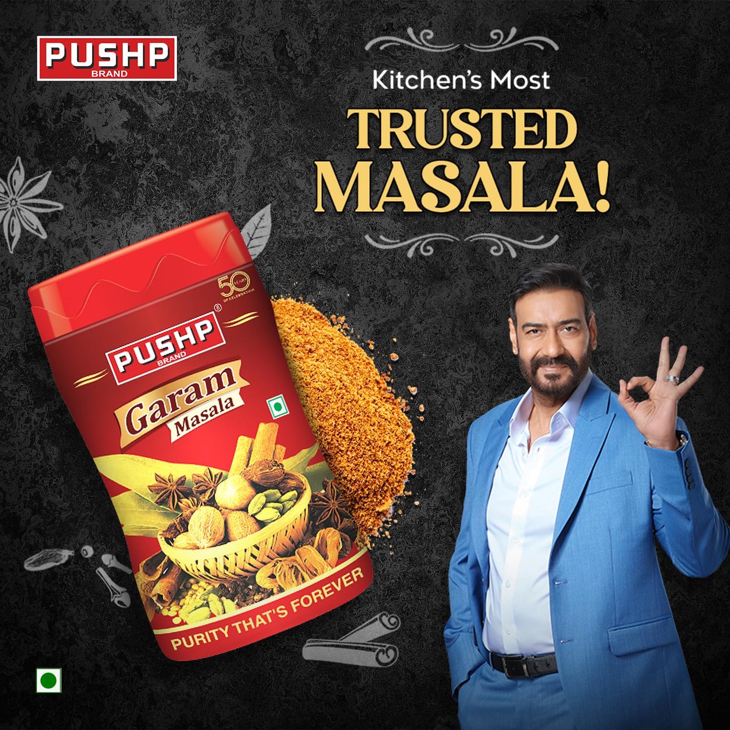 Pushp Brand Garam Masala Jar (500gm)
