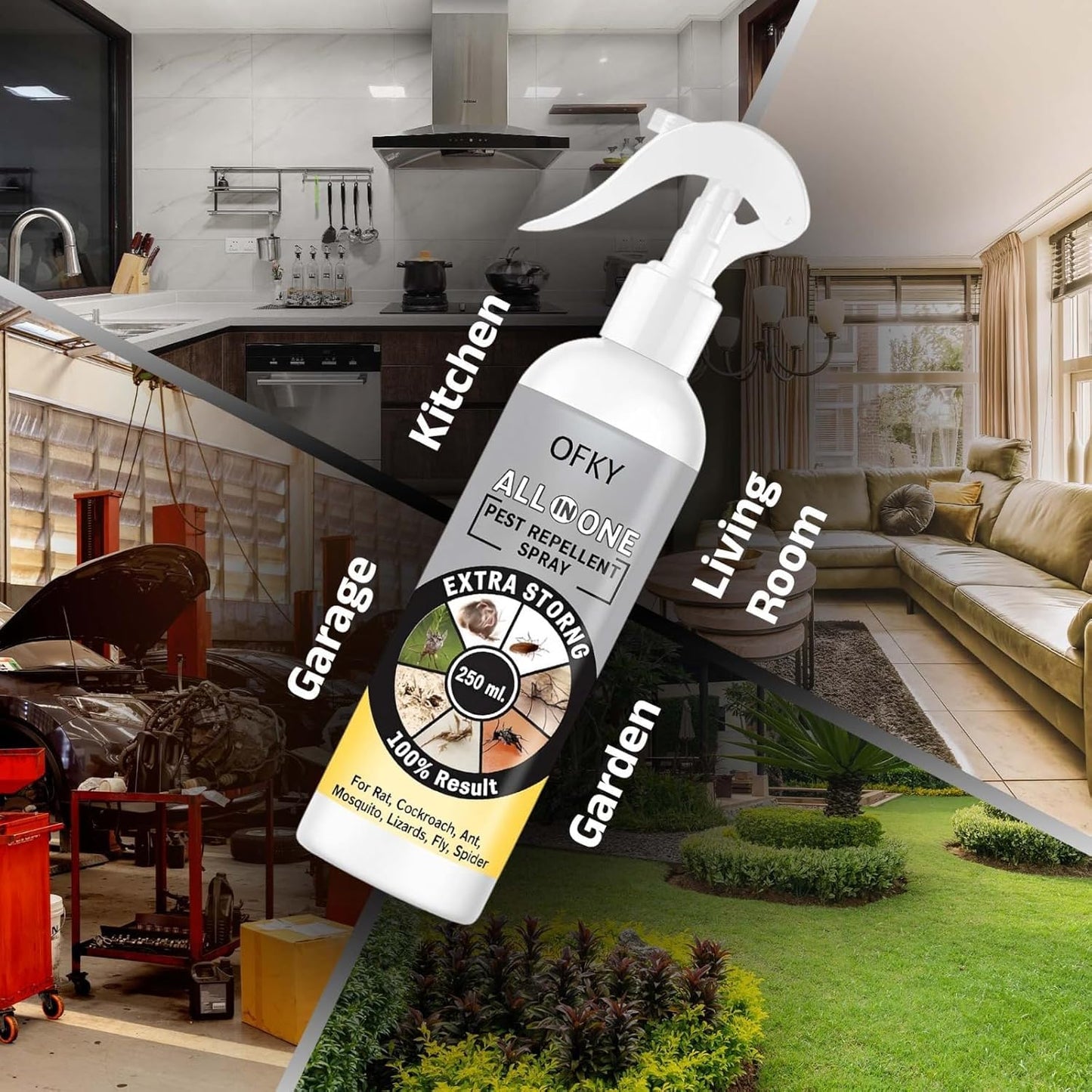 Aifanciey Natural All-in-One Insect Spray | Herbal Indoor Bug Control | Bedbugs, Ants, Mosquitoes, Cockroach, Rat, Lizard, Bedbugs, Spider | Snake & Roaches Treatment | Safe for Home Use