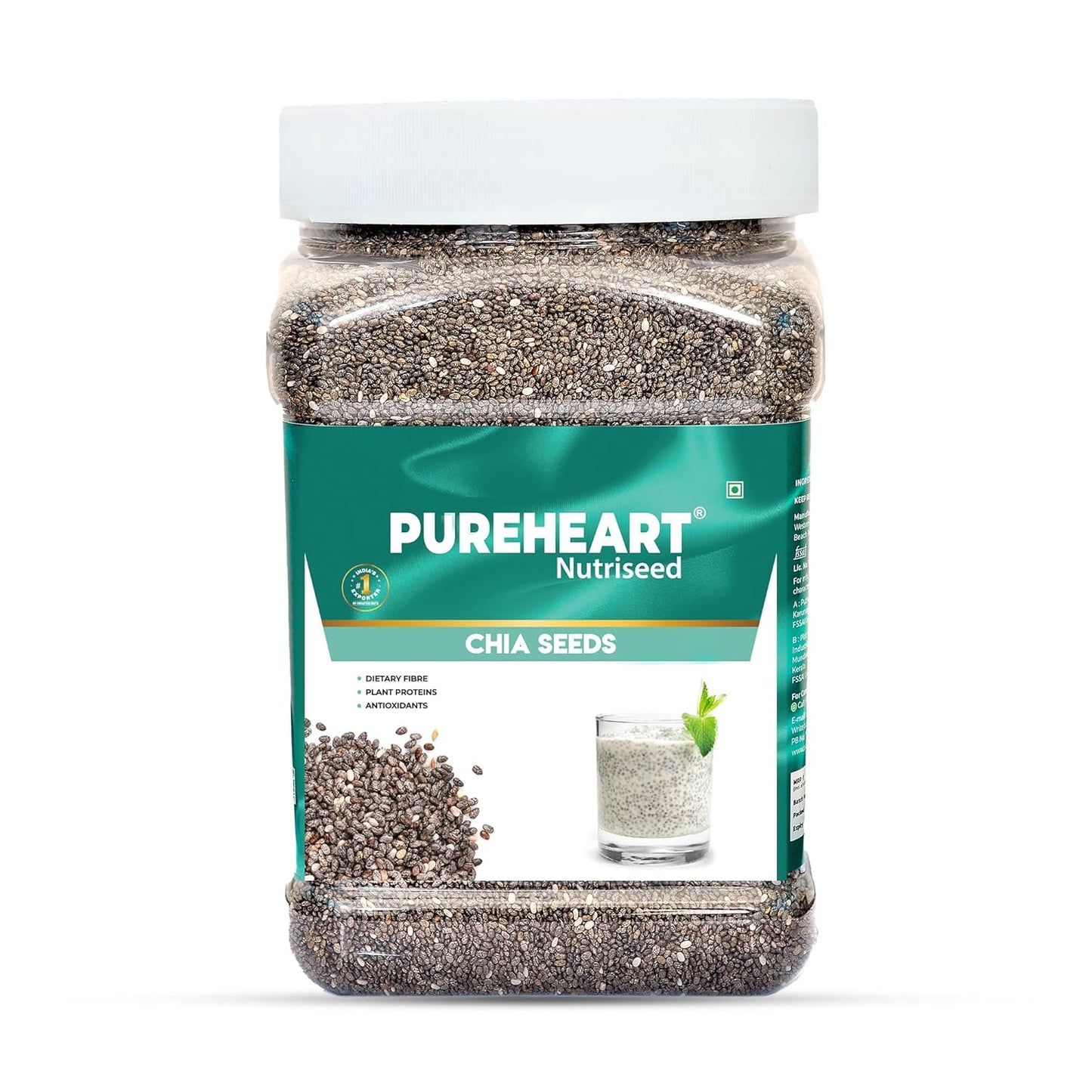 Pureheart Raw Chia Seeds 80 gm| Chia Seeds for Weight Management | Rich in Calcium, Protein, Fiber, Omega-3 and Antioxidant | Seeds for Eating | Diet Snack | Naturally Sourced