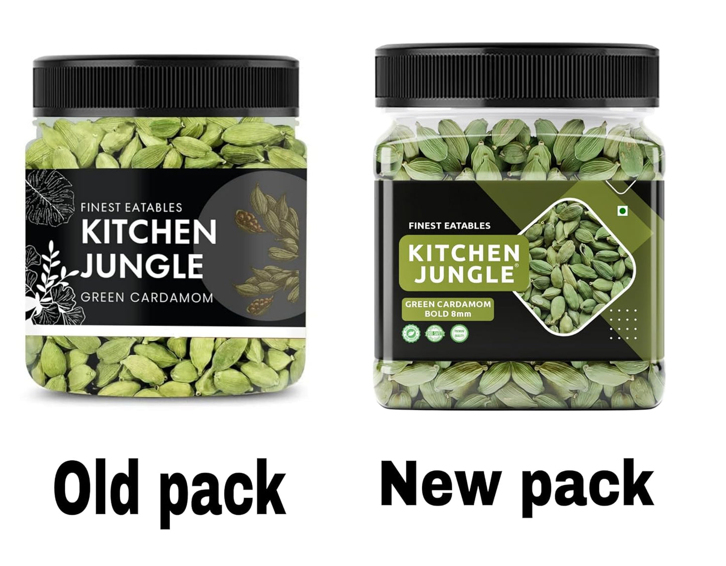 Kitchen Jungle Premium Green Cardamom (Elaichi) 100 Gm - Bold 8mm Size, Aromatic Spice for Culinary Delights
