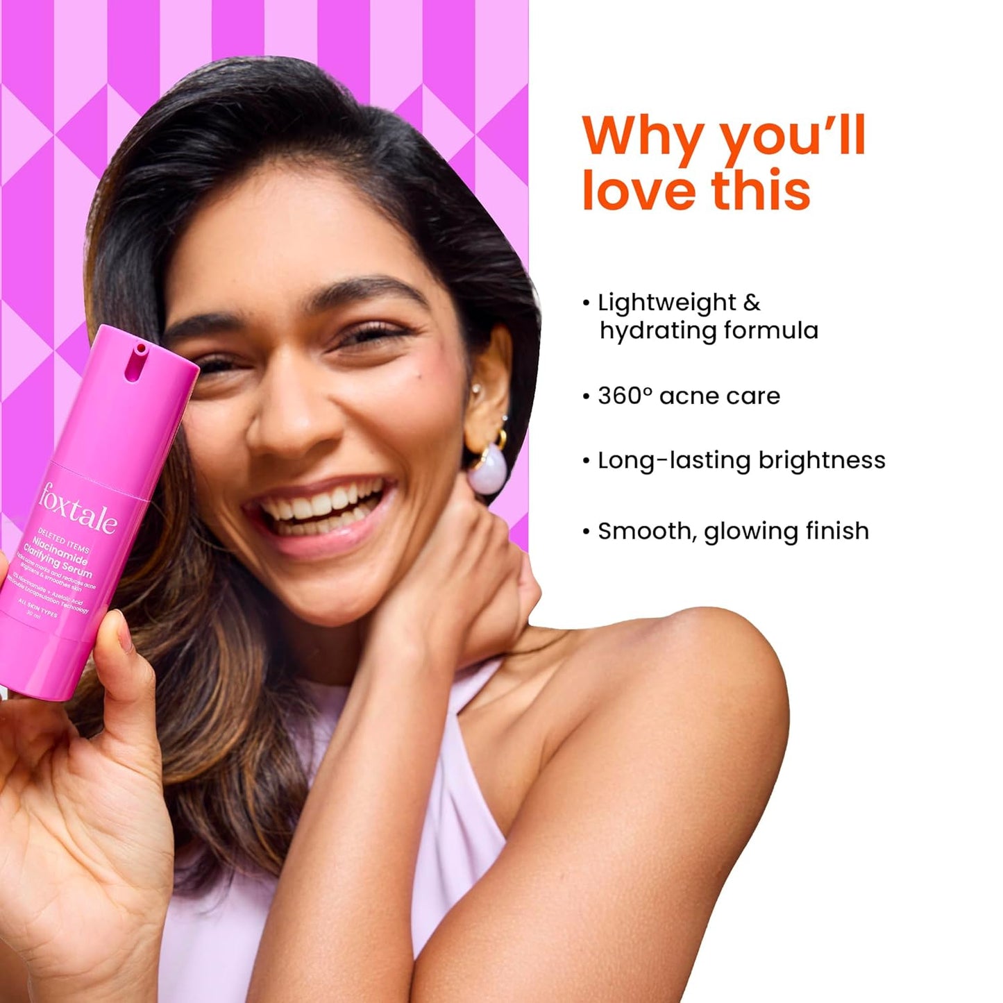 Foxtale 12% Niacinamide Face Serum with Azelaic Acid for Brightening & Oil Control | Reduces Acne, Pigmentation & Acne Marks | Brightens & Smoothens Skin | Fragrance-Free | Face Serum for Women & Men | 30 ml