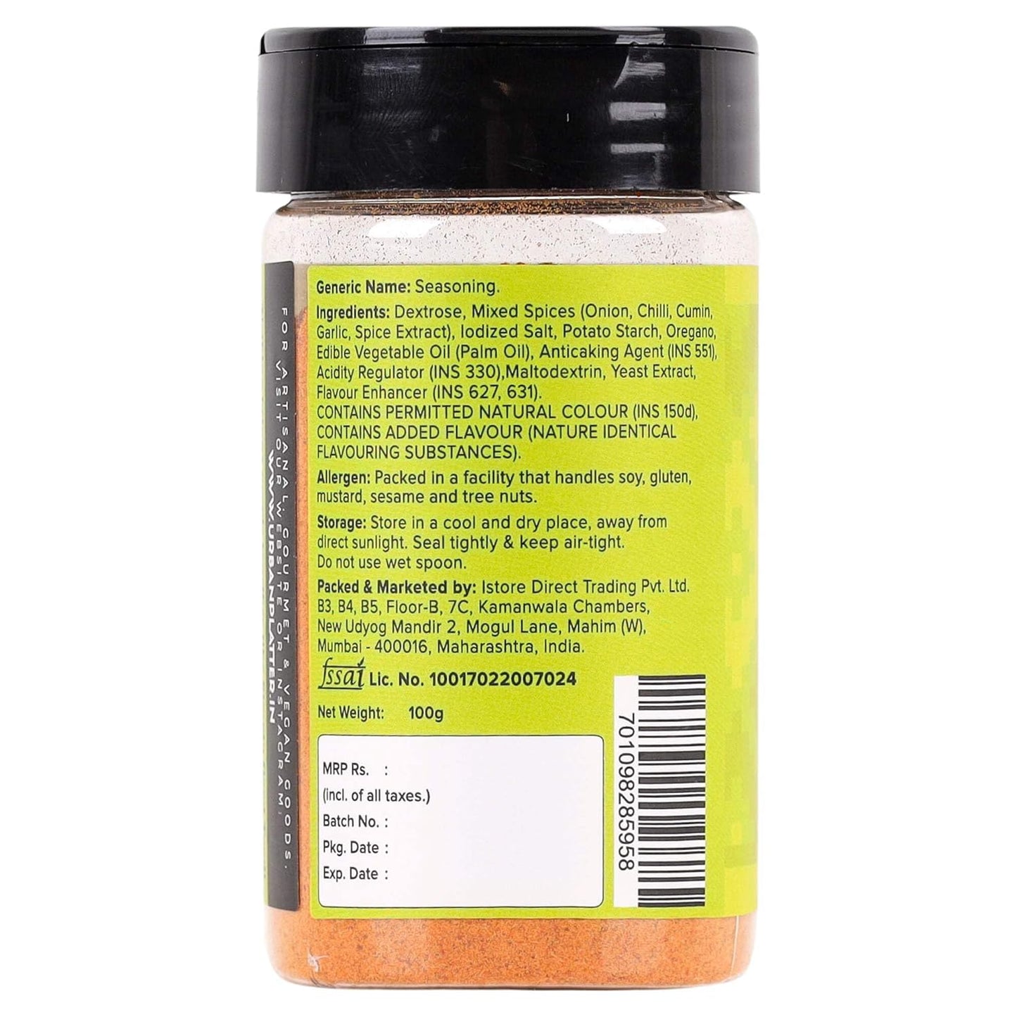 Urban Platter Mexican Taco Seasoning, 100g (Authentic Mexican Style Taco Spice Blend | Ideal for Veggies, Beans and Protein Mix)