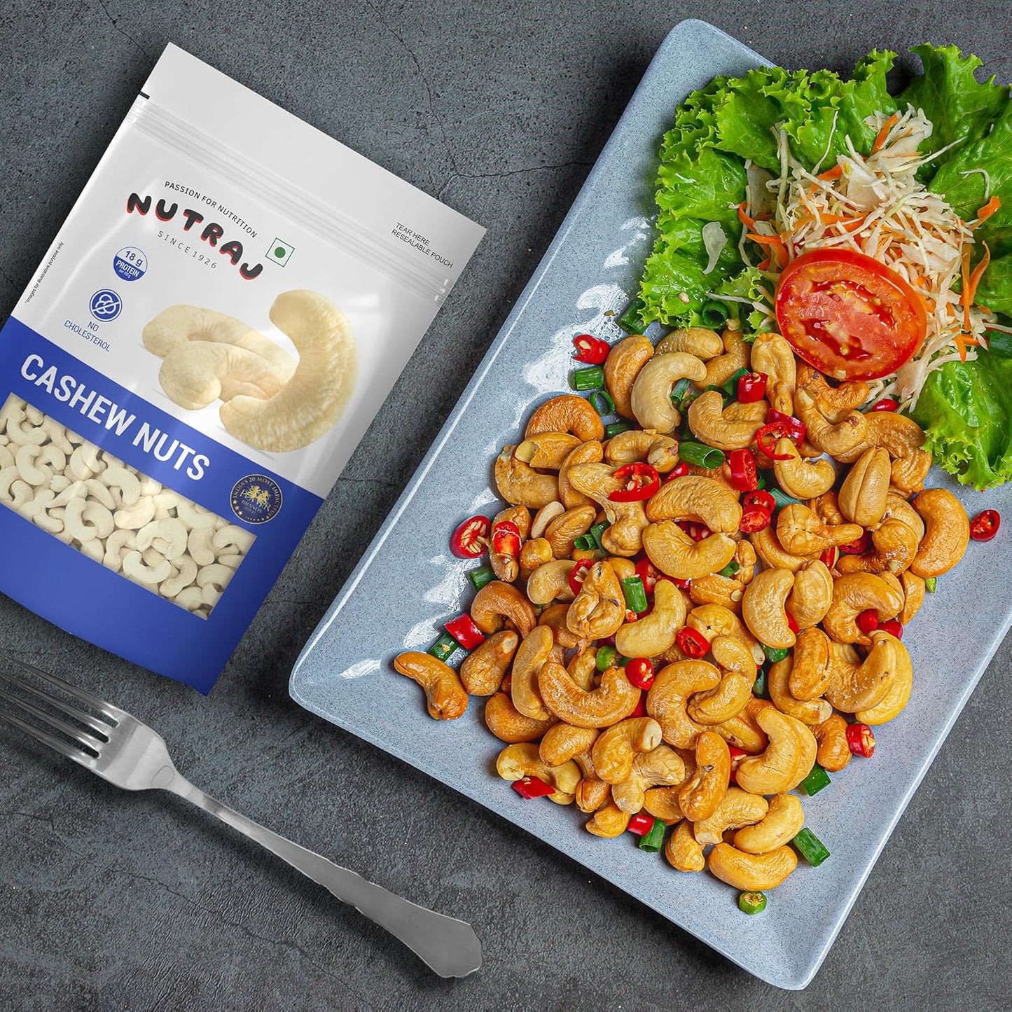 Nutraj Whole W320 Cashew Nuts 200g Pouch | Kaju | Dry Fruits and Nuts | Grocery Items