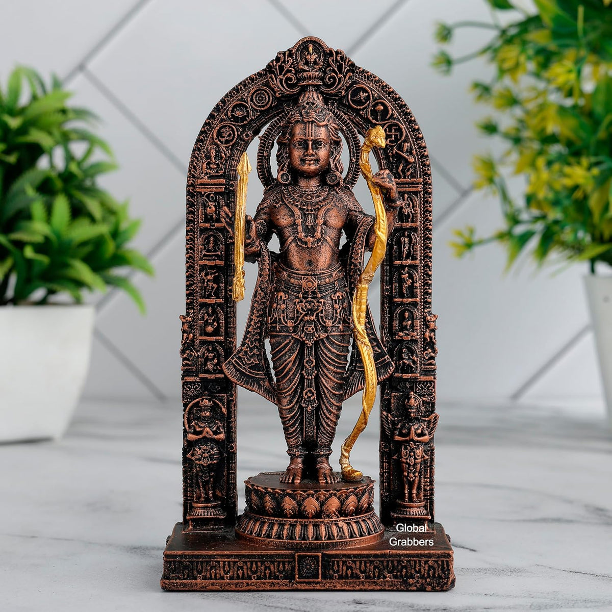 3D Ram Lalla Ayodhya Idol Statue Showpiece Murti for Home Decor Decoration Gift Gifting Items car Dashboard Accessories (A_COP-RL1, 6 INCH)