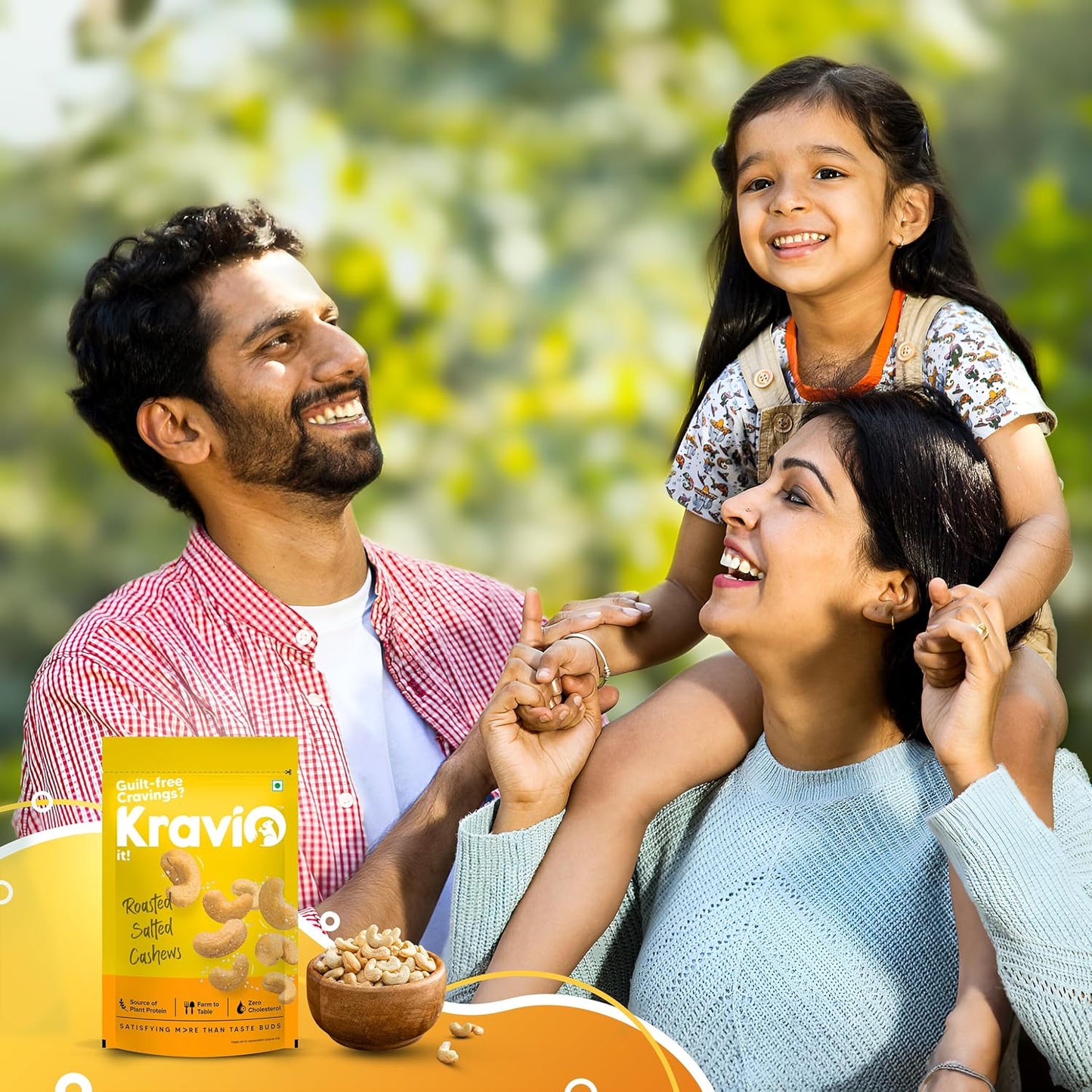 Kravio Premium Roasted Salted Cashew Nuts | Jumbo Whole Kaju - 200g