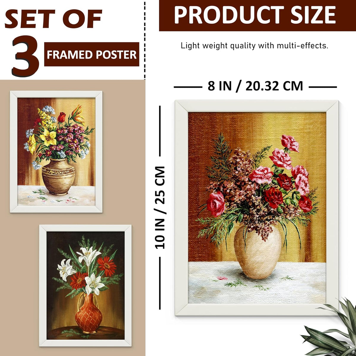 Framed Art Painting For Home, Living Room, Hall | Traditional Paintings With Frame For Home Decor (Floral D5)