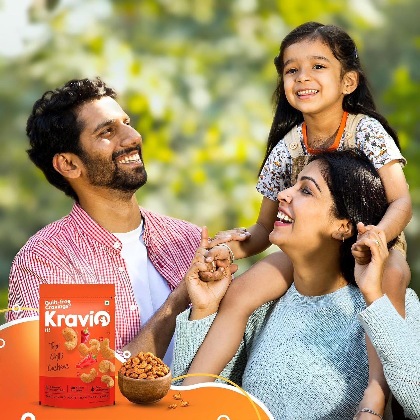Kravio Premium Thai Chilli Roasted Cashew Nuts | Spicy Crunch - 200g