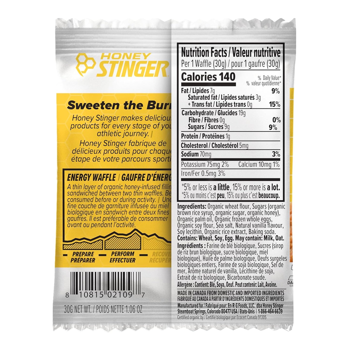 Honey Stinger Organic Mini Waffles Sports Nutrition, Vanilla 5.3 Ounce