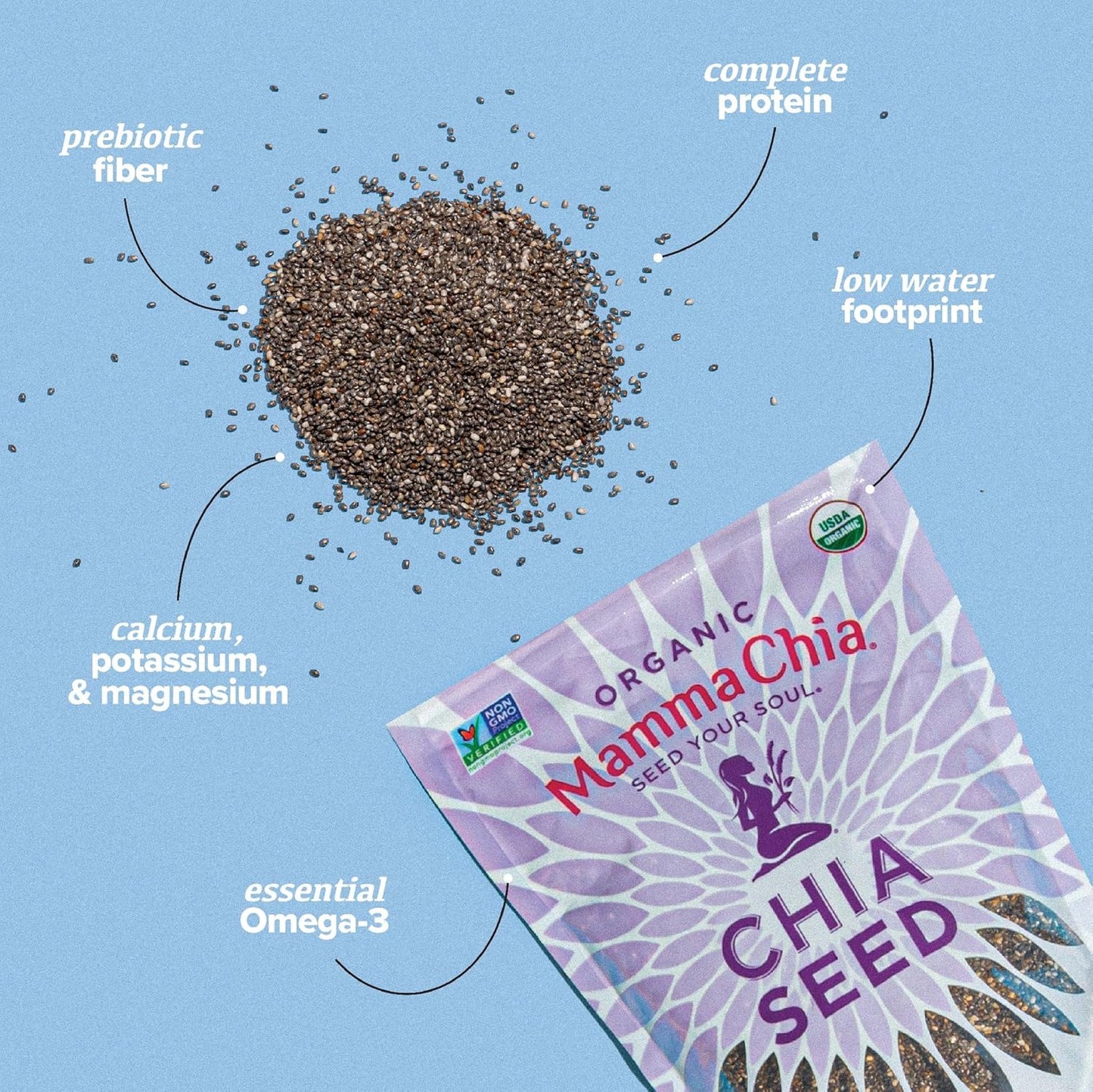 Mamma Chia, Organic Black Chia Seed, 12 oz (340 g)