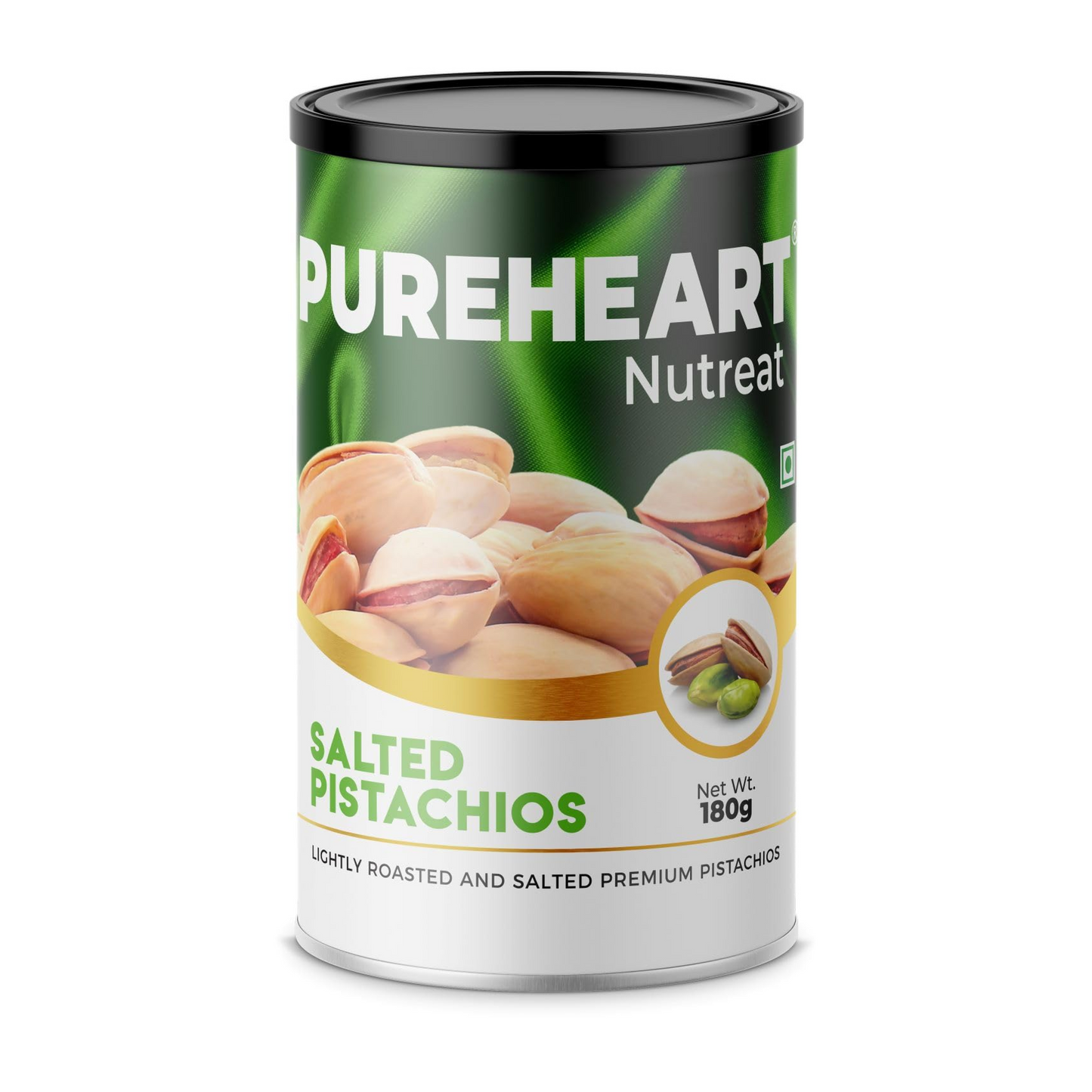 Pureheart Nutreat Salted Pistachios Natural Premium Lightly Roasted Pista/Dry Fruit - Delicious & Crunchy - Resealable Pouch