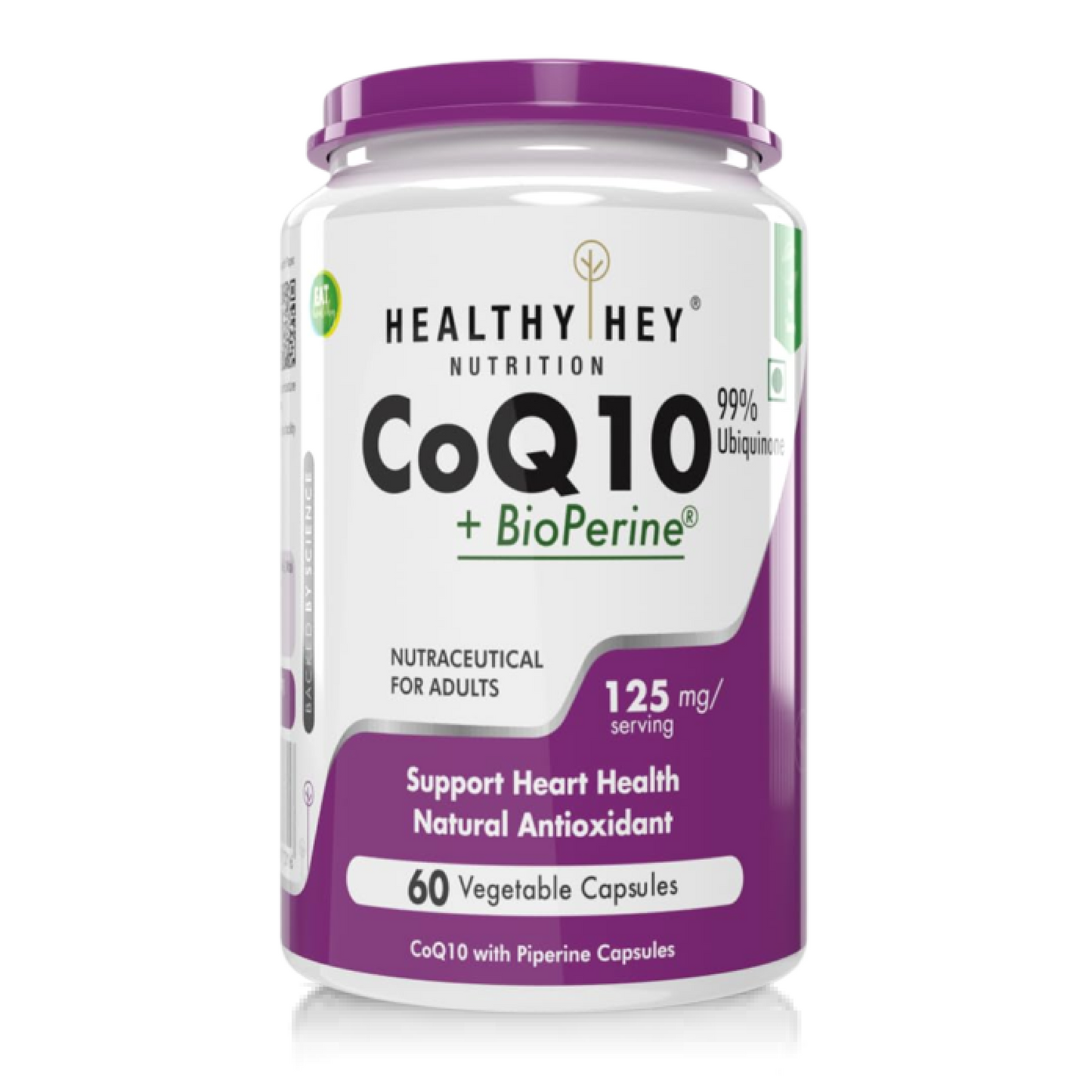 Zephivo HealthyHey Nutrition High Absorption CoQ10 with BioPerine-125mg -Pack of 60 Capsules