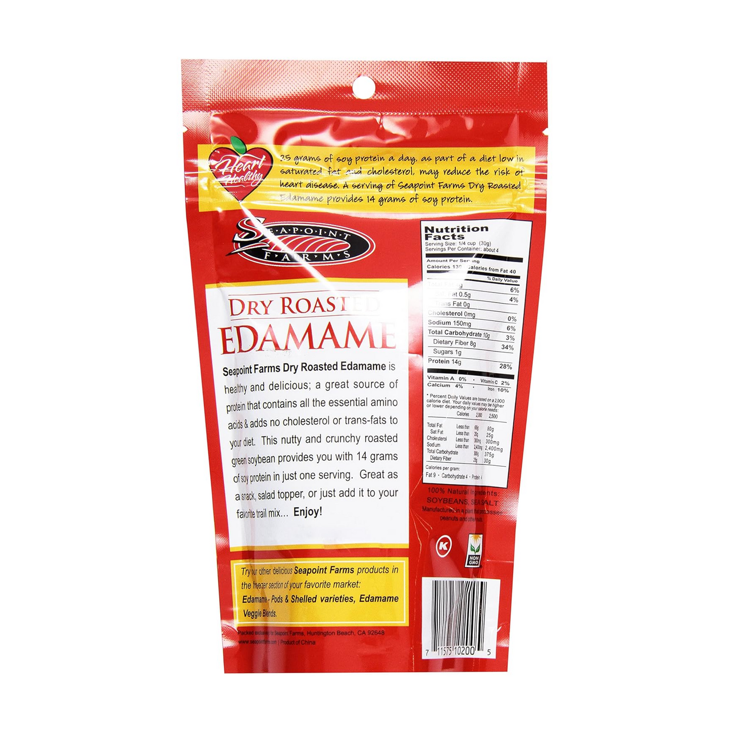 Seapoint Farms Dry Roasted Edamame, Sea Salt, 4 Oz