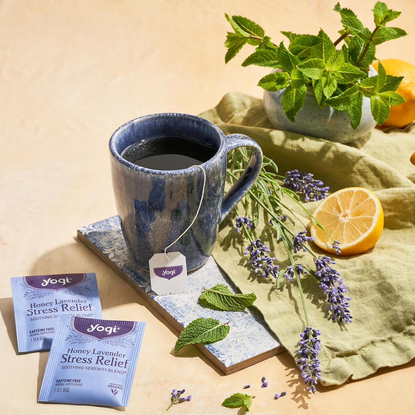 Yogi Tea, Stress Relief, Honey Lavender, Caffeine Free, 16 Tea Bags, 1.02 oz (29 g)