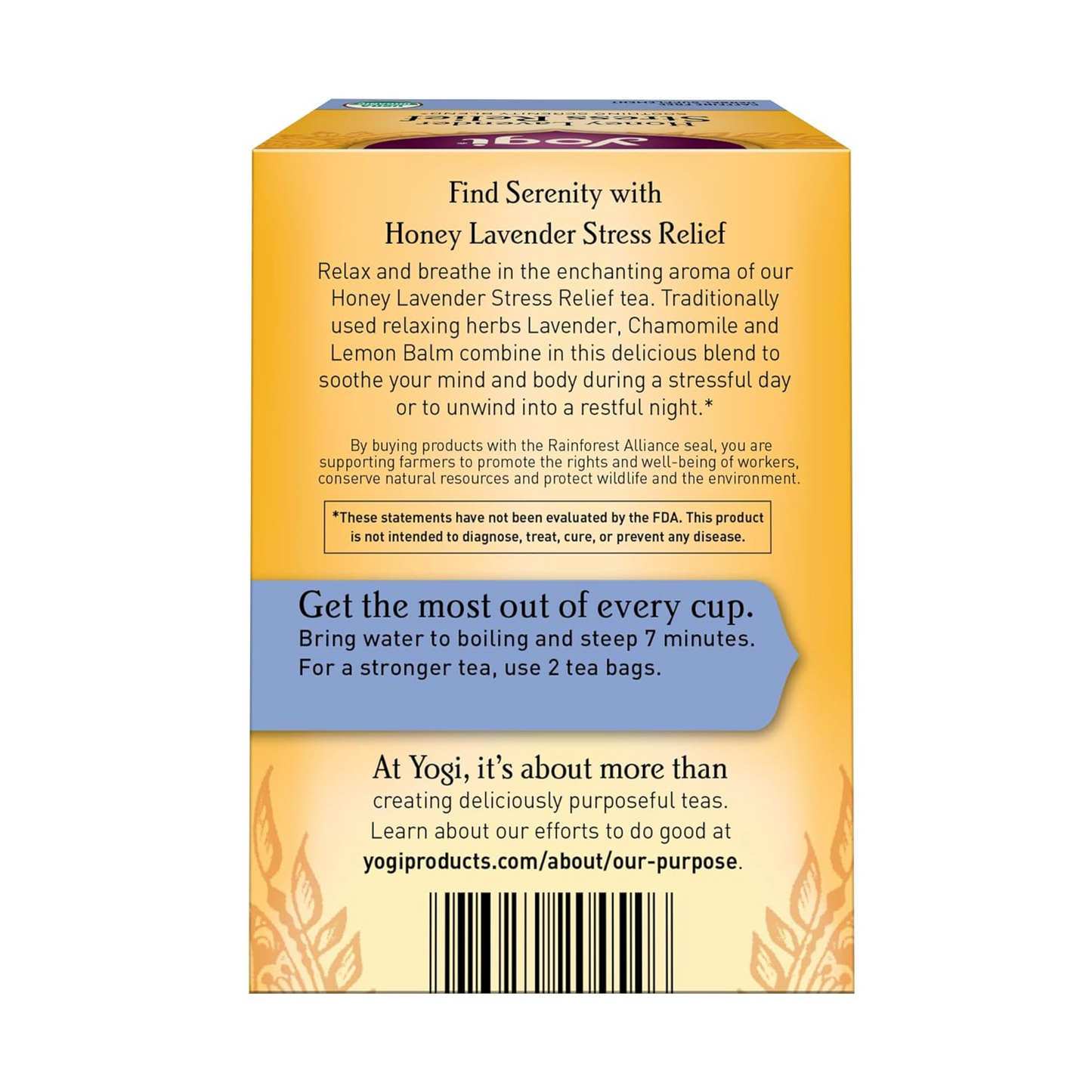 Yogi Tea, Stress Relief, Honey Lavender, Caffeine Free, 16 Tea Bags, 1.02 oz (29 g)
