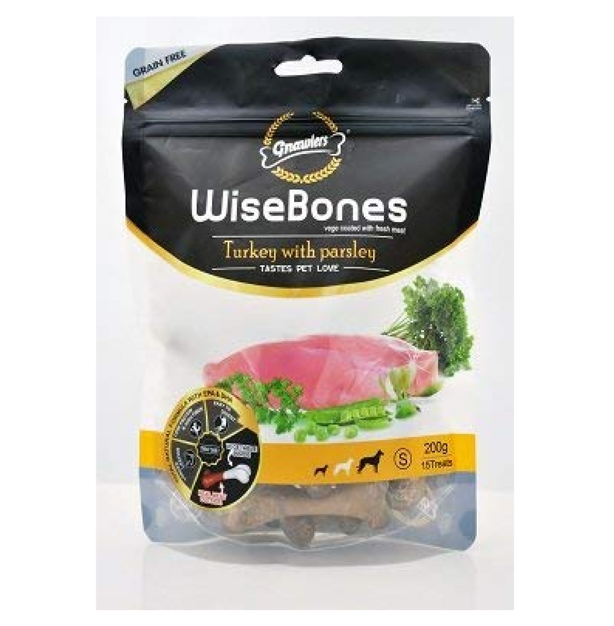 GNAWLERS Wise Bone Turkey with Parsley - 210 Gm (Small),Dog