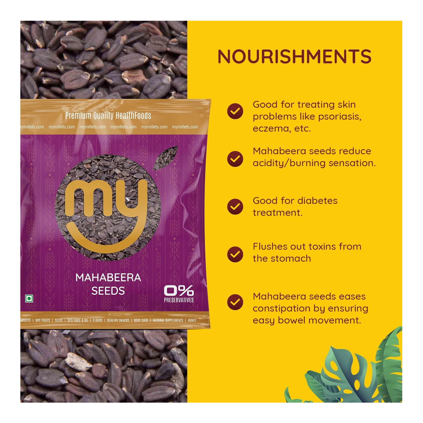 mymillets Mahabeera Seeds 450 g | Pure & Natural | Supports Joint & Bone Health | Rich in Nutrients | Vana Tulasi | Pignut Seeds | Talmakhana | Carya Glabra