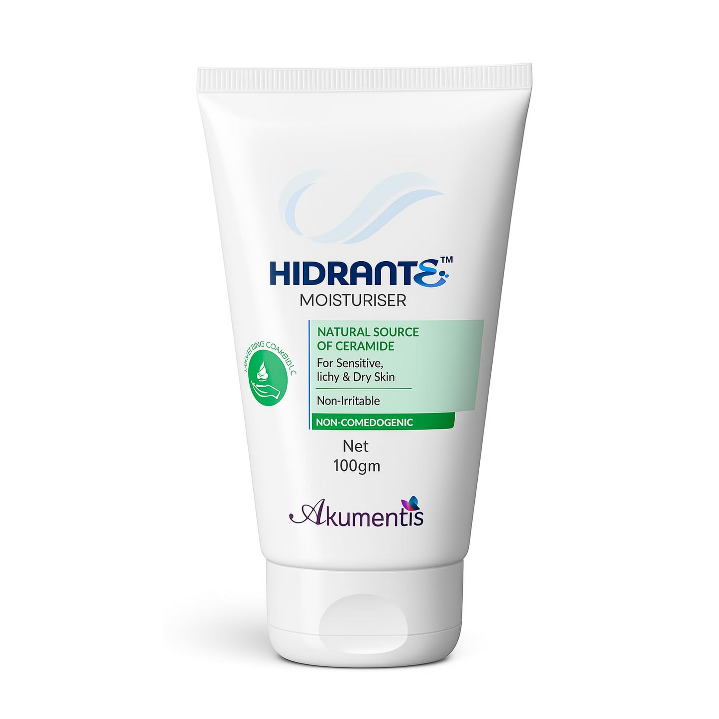 Hidrante Moisturiser Cream (100gm) | Natural Source of Ceramide for Sensitive, Itchy & Dry Skin | Non-Irritable, Non-Comedogenic Face & Body Hydrating Cream