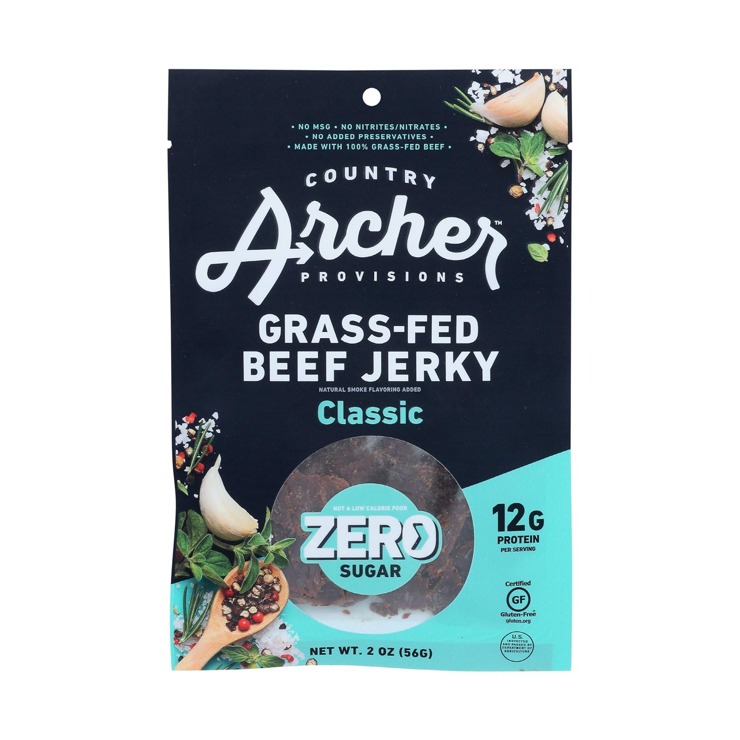 Country Archer Grass Fed Beef Jerky, 2 OZ