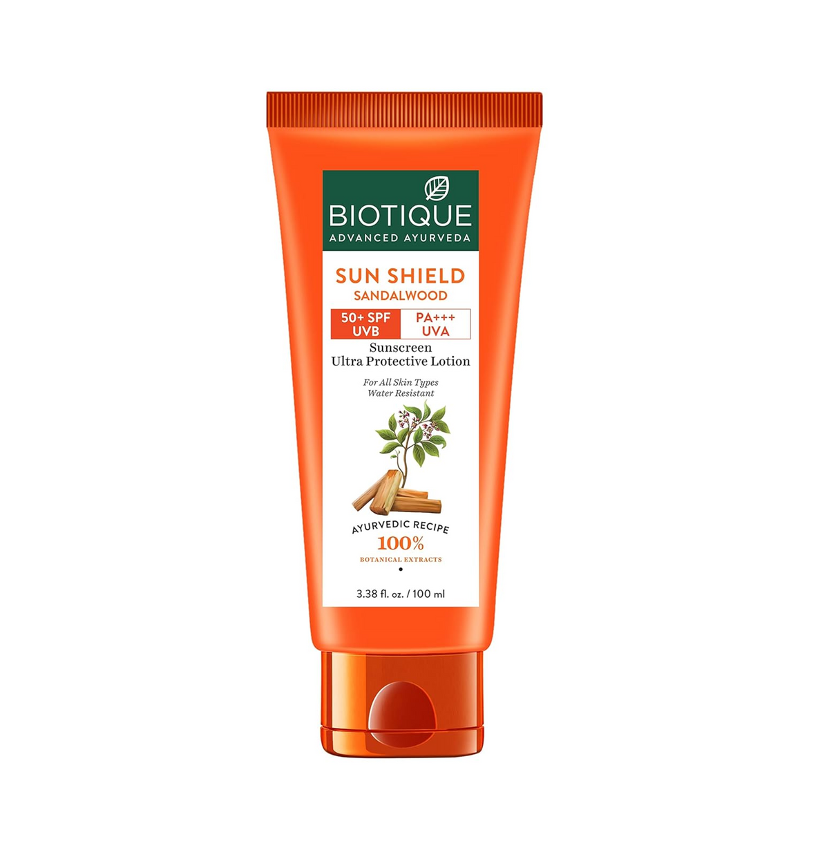 Biotique Bio Sandalwood Sunscreen Ultra Soothing Face Lotion, SPF 50+ |Ultra Protective Lotion| Keeps Skin Soft, Fair and Moisturized| Water Resistant| For All Skin Types| 100ml