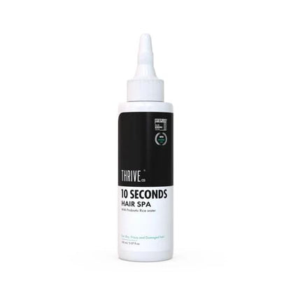 Bottle of Thrive 10 Seconds Hair Spa on a white background