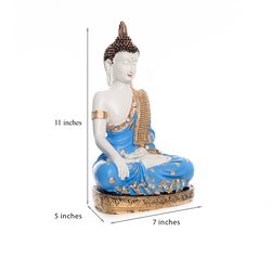 eCraftIndia Meditating Lord Buddha Statue (17.78 cm x 12.7 cm x 27.94 cm, Blue)