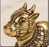 2" Brass Nandi Idol for Home Temple & Pooja Room | Handmade Nandi Statue for Shiv Pooja, Meditation & Spiritual Decor | Pure Brass Nandi Murti for Mandir, Shivling & Home Decoration 55 GRAM