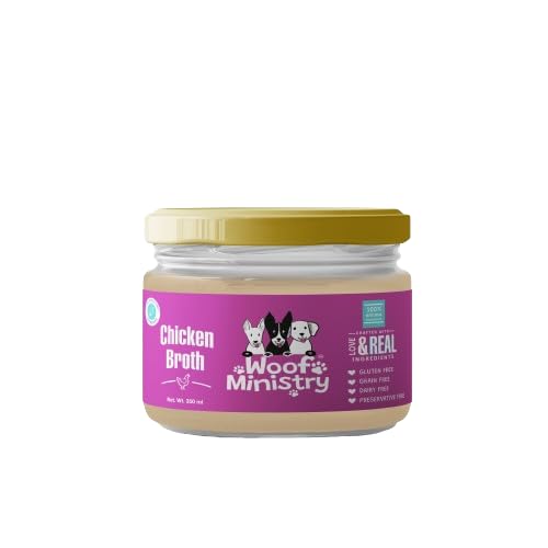 Chicken Bone Broth for Dogs I Freshly Made & Ready to Serve I Healthy Meal Topper I Preservative Free I Natural Collagen Supplement for Joint & Gut Health I Healthy Coat & Skin I 350 ml