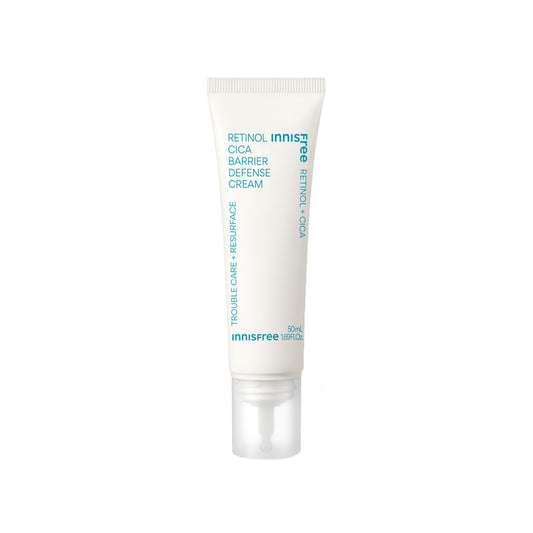 Innisfree Retinol Cica Barrier Defense Cream, 1.7 fl oz (50 ml), Retinol, Trouble Care, Moisturizing, Hypoallergenic, Sensitive Skin, Koream Skincare Cream
