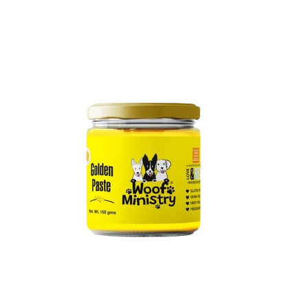 Woof Ministry Golden Paste for Dogs I Freshly Made & Ready to Serve IHealthy Meal Topper & Supplement I Preservative FreeI I Natural Superfood Blend with Turmeric & Black Pepper IAids in Immune System