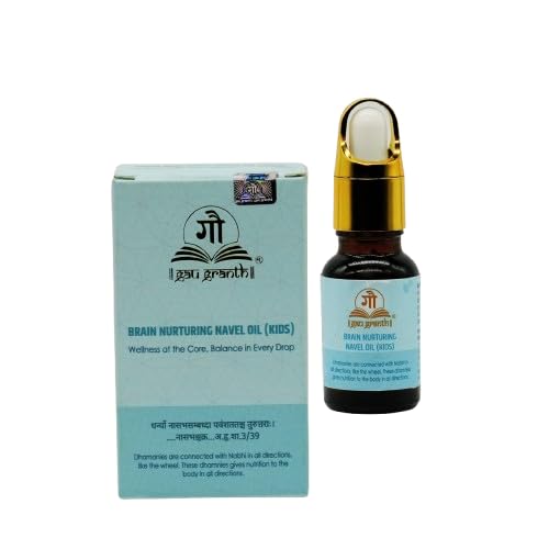 GauGranth Brain Development Navel Oil - 15ML (Pack Of 1) | Brain Nurturing | Brain Memory Booster Belly Button Oil for Kids | Ayurvedic & Natural Memory Enhancer | Improves Focus, Learning Ability