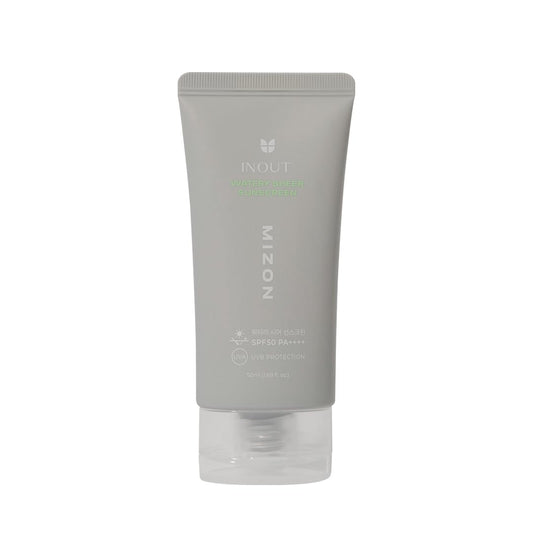 Mizon Inout Watery Sheer Sunscreen SPF50 PA++++ Ultra Moisturising - 24-Hour Sun Protection - Suitable for Acne/Sensitive Skin - 100% Vegan - 50 ml