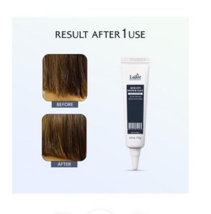 LADOR Keratin Power Glue Korean Hair Ampoule Leave-in Treatment | 2-in 1 No-rinse Hair Essence & Protein Treatment for Long Lasting Conditioning for Frizzy, Coloured, Damaged & Dry Hair - Sulphate Free