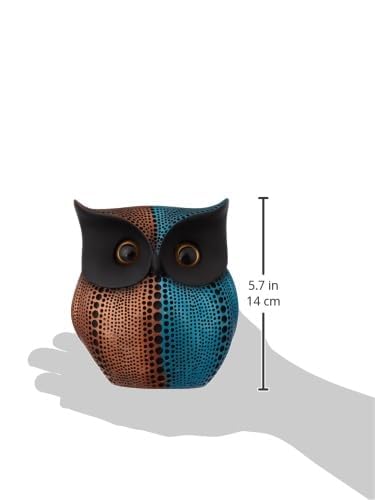 Modern Classy Happy Owl Resin Art Figure Showpiece (Pack of 1, Pink & Blue)