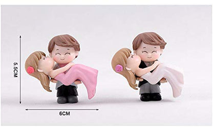 Couple Romantic Posture, Holding Figurines Miniatures Fairy 2 Pieces, Best Gift for Girlfriend, Boyfriend, Anniversary, and Valentine’s Day Multicolor (Pack of 1)