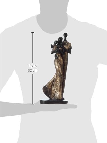 Stylish Loving Couple Resin Romantic Figurine Statue for Home Decor (Pack of 1, Golden Brown)