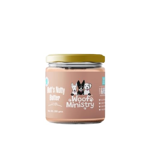 Woof Ministry Mutt's Nutty Butter for Dogs I Freshly Made & Ready to Serve I Healthy Meal Topper & Supplements I Preservative FreeI I Savory and Flavorful Treat I Delightful and Nutritious Supplement