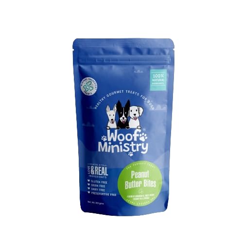 Woof Ministry Peanut Butter Bites for Dogs, Minimal Ingredient Dehydrated Dog Treats (Veg Treats -100 Grams)