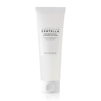SKIN1004 Centella Tone Brightening Cleansing Gel Foam | Moisturizing & Gentle Exfoliating Cleanser with Niacinamide for Sensitive Skin, 125ml